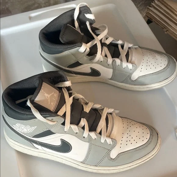 Jordan Men's High-Top Sneakers - Gray and White - Picture 2 of 9